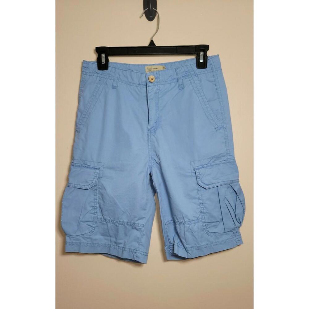 Lucky Brand Boy's Size 16 Youth Cargo Shorts Blue 100% Cotton